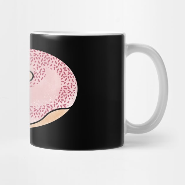 Donut Pink Donut Cute Coffee Dates Pastry Yummy Donut with Sprinkles and Frosting Doughnut Baked Goods for Donut Lovers and Foodies Delicious and Tasty Icing to Eat with Your Morning Coffee by nathalieaynie